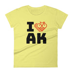 I LOVE CYCLING ALASKA - Women's short sleeve t-shirt