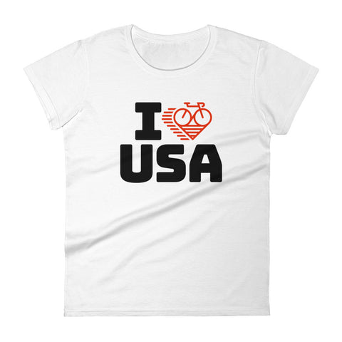 I LOVE CYCLING USA - Women's short sleeve t-shirt
