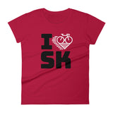 I LOVE CYCLING SASKATCHEWAN - Women's short sleeve t-shirt