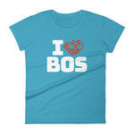 I LOVE CYCLING BOSTON - Women's short sleeve t-shirt
